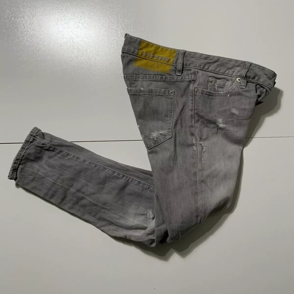 Dsquared2 Dsquared Super Skinny Cropped Gray Denim Destressed Jeans Italy 40 - Picture 4 of 10